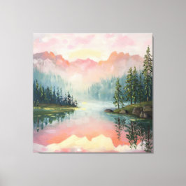 Toile peinture à l'huile de Sunrise Over the Mountains.