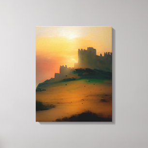 Toile Peinture à l'huile du paysage des ruines du châtea