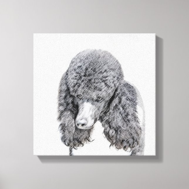 Toile Peinture à paille noire standard - Art du chien (Recto)