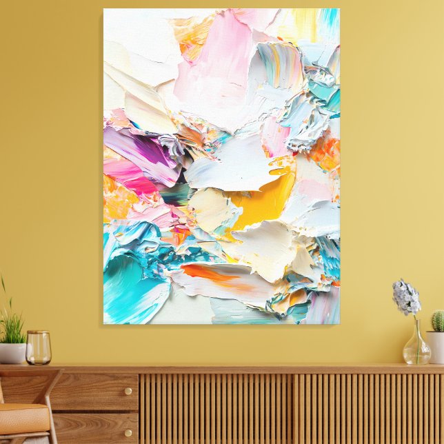 Toile Peinture Abstraite à l'huile dans les tons pastel (Insitu(Salon))