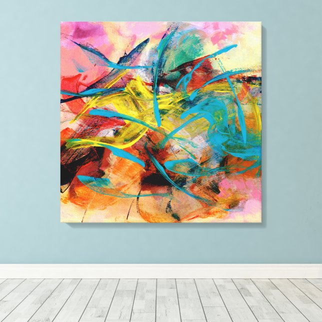 Toile Peinture Abstraite couleur énergétique (Insitu (Plancher de Bois))