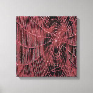 Toile Peinture Abstraite D'Un Cobweb Magenta Rose