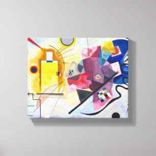 Toile Peinture abstraite jaune-rouge-bleu