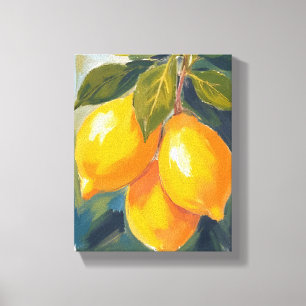 Toile Peinture aquarelle de fruits d'arbre à citron