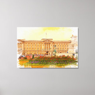 Toile Peinture aquarelle du Palais de Buckingham