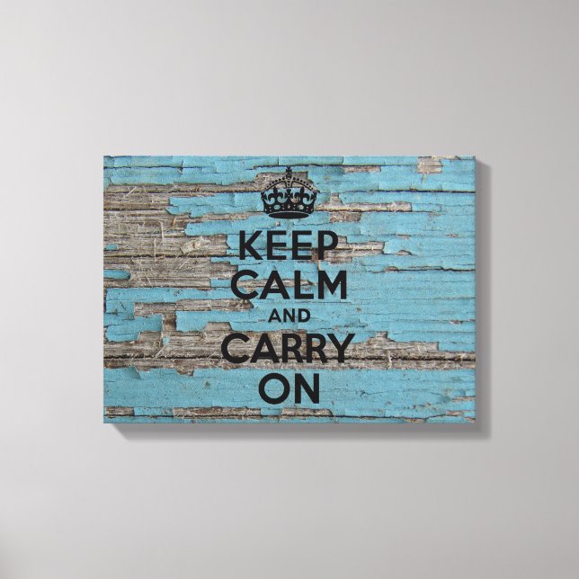 Toile Peinture Bleue Peinture, Gardez Le Calme (Recto)