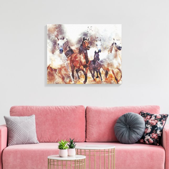 Toile Peinture Chevaux Sauvages Stampeding (Insitu(Salon))