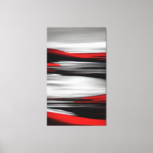 Toile Peinture contemporaine Rouge noir gris Abstrait Ar (Recto)