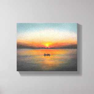 Toile Peinture coucher de soleil peinture acrylique impr