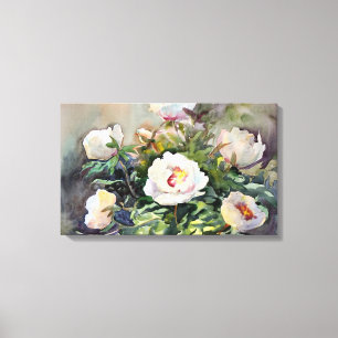 Toile Peinture d'aquarelle des belles fleurs