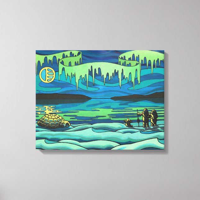 Toile Peinture d'art autochtone Imprimer Inuit Love Canv (Recto)