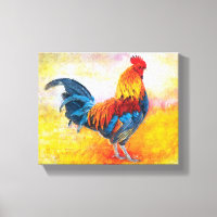 Peinture d'Art numérique de coq coloré