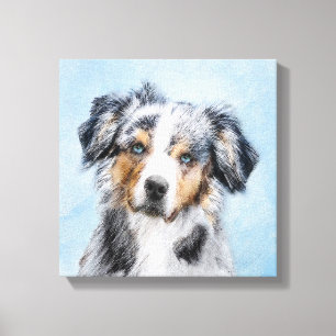 Toile Peinture de berger américaine miniature - Chien A