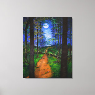 Toile Peinture de bois - Abandon Lune