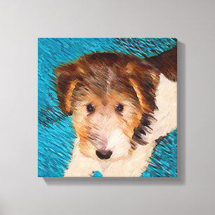 Toile Peinture de chiot Terrier Fox - Art de chien origi