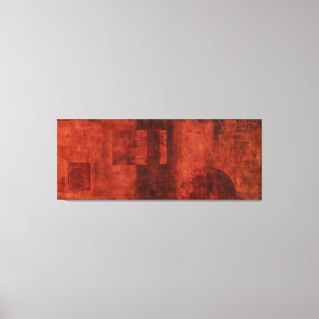 Toile Peinture de Crimson profonde avec formes géométriq (Recto)
