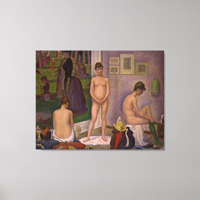 Toile Peinture de Georges Seurat : Les modèles (1889) (Recto)