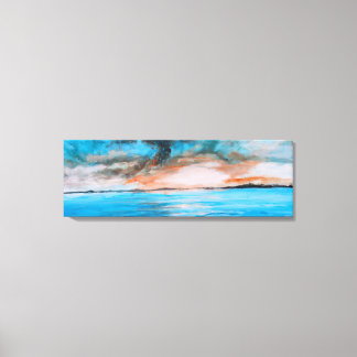 Toile Peinture de paysage au lever du soleil
