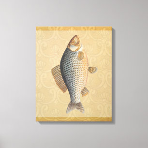 Toile peinture de pêche de carpe dessin d'eau douce