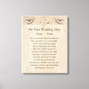 Toile Peinture de poème personnalisée le jour du mariage