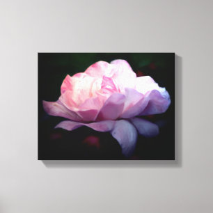 Toile Peinture de rose céleste