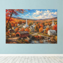 Peinture de village de Nouvelle-Angleterre en auto