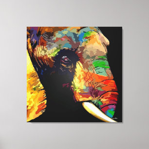 Toile Peinture d'éléphants étonnante et vivante