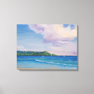 Toile Peinture des îles Hawaiiennes de la baie de Hanale