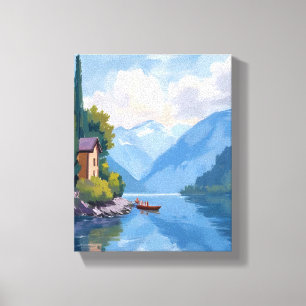 Toile Peinture du lac de Côme, Italie Art