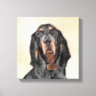 Toile Peinture en noir et blanc - Art original Chien