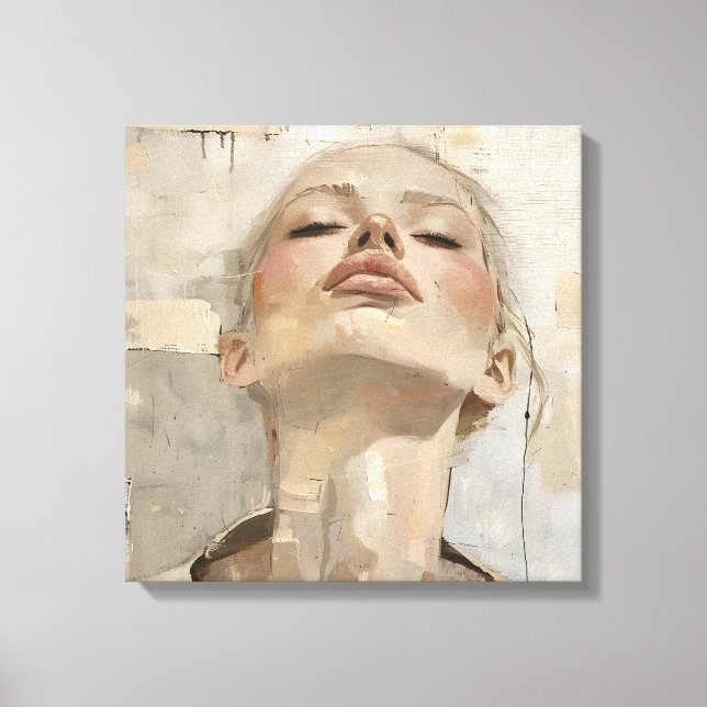 Toile Peinture féminine moderne Portrait Peinture esthét (Recto)