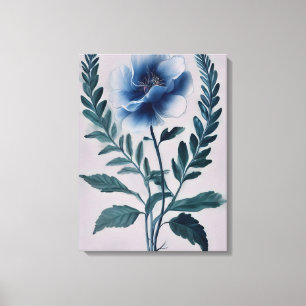 Toile Peinture Fleur Bleue Frappante