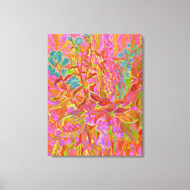 Toile Peinture florale à fleurs aux Fleurs sauvages du N (Recto)