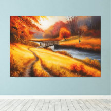 Peinture forestière d'automne - Paysage d'automne