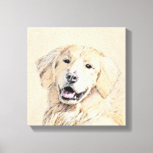 Toile Peinture Golden Retriever - Joli art original chie