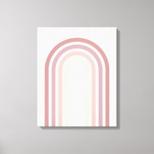 Toile Peinture minimaliste rose et mauve Arc-en-ciel