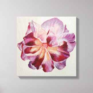 Toile Peinture mixte de rose pétale violet