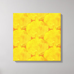 Toile Peinture Motif citrouille aquarelle