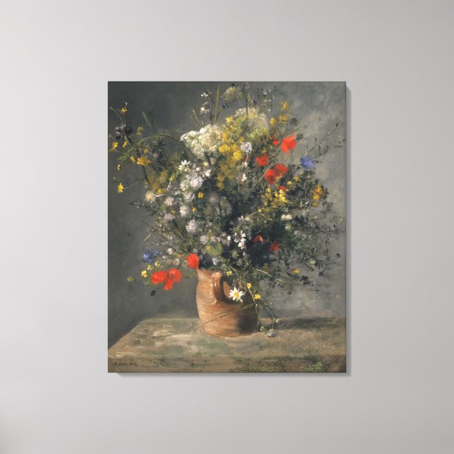 Toile Peinture Pierre Auguste Renoir, Fleurs Dans Un Vas (Recto)