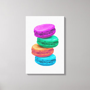 Toile Peinture réaliste des cookies de macarons français