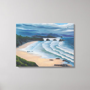 Toile Peinture sur la mer de Cannon Beach
