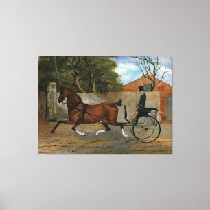 Toile Peinture vintage de transport de chevaux