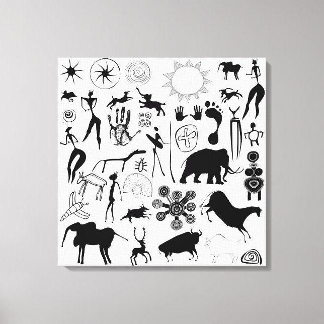 Toile Peintures rupestres - art primitif (Recto)