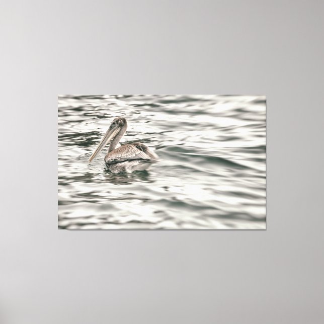 Toile Pélican Brown dans l'eau (Recto)