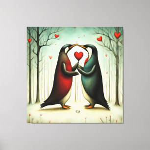 Toile Penguin Love 2