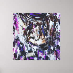 Toile Pensée Portrait abstrait contemporain