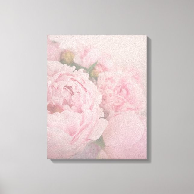 Toile Peonies florales élégantes rose doux Imprimer (Recto)