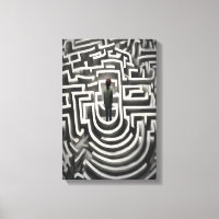 Perdu dans le Maze Art Abstrait noir et blanc