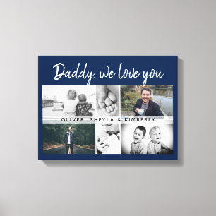 Toile Père avec enfants et famille Papa Bleu 6 Photo