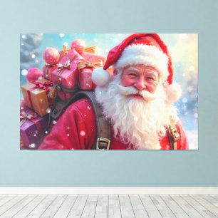 Toile Père Noël et Cadeaux